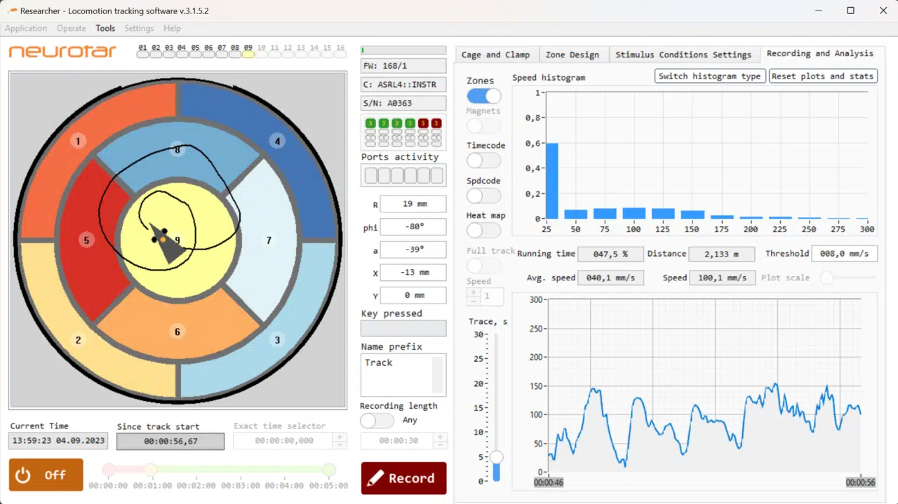 Mouse locomotion tracking - Neurotar